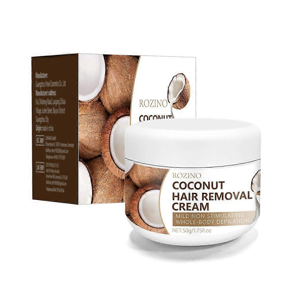 (3pcs) Facial Depilatory Cream, Coconut Hair Remover for Upper Lip and Chin for Face Hair Remover for Women Body Sensitive Skin, Gentle and Non-Irritating