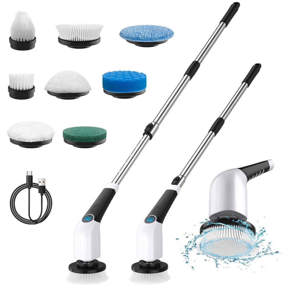 Leebein YMg-818 Electric Spin Scrubber Replacement Brush Heads, 8pcs Extra Brush Accessories Kit for YMg-818 cordless cleaning Brush Only - Scrubber N