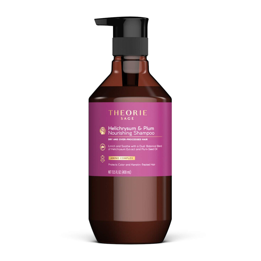 Theorie: Sage - Helichrysum & Plum - Nourishing Shampoo - For Dry & Over-Processed Hair - Protects Color & Keratin Treated Hair  400ml (Label Design M