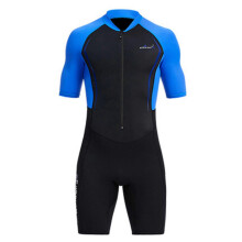 (L,Blue Male)2024 Men's Wetsuit 1.5mm Neoprene Dive Wet Suit Front Zip Short Sleeve Swimsuit for Snorkeling Diving Swimming Surfing Water Sports