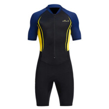(L,Yellow Male)2024 Men's Wetsuit 1.5mm Neoprene Dive Wet Suit Front Zip Short Sleeve Swimsuit for Snorkeling Diving Swimming Surfing Water Sports