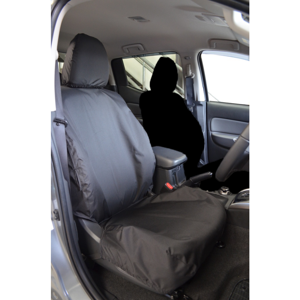 (, Driver Seat) Fits Mitsubishi L200 2015+ Driver Seat Cover Grey 5057605038278