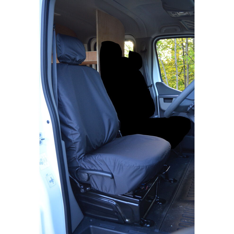 (Black) Fits Renault Master Ze 2018-2024 Driver Seat Cover Black 5057605007403
