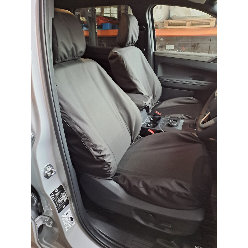 (, Front Pair) Fits Vw Volkswagen Amarok 2022+ Seat Covers Black 5057605043517