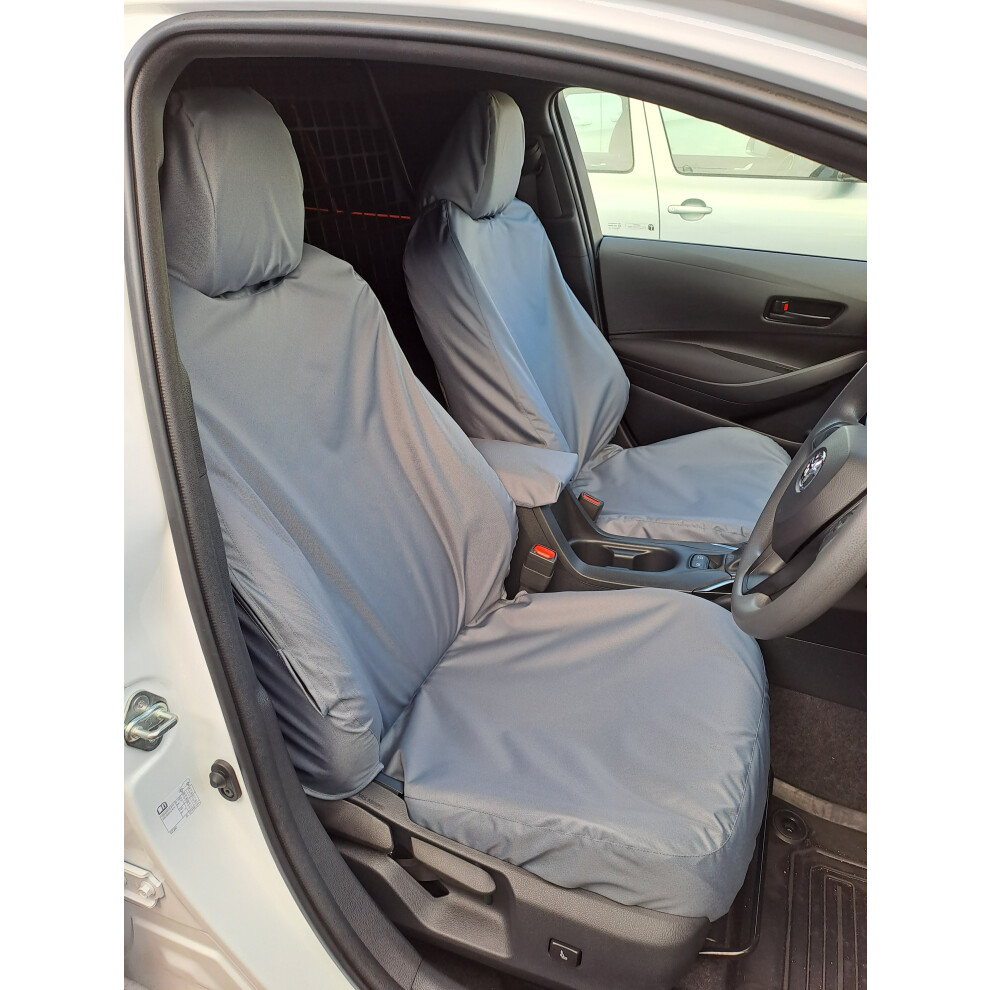 (, Front Pair) Fits Toyota Corolla Van 2022+ Seat Covers Black 5057605041636