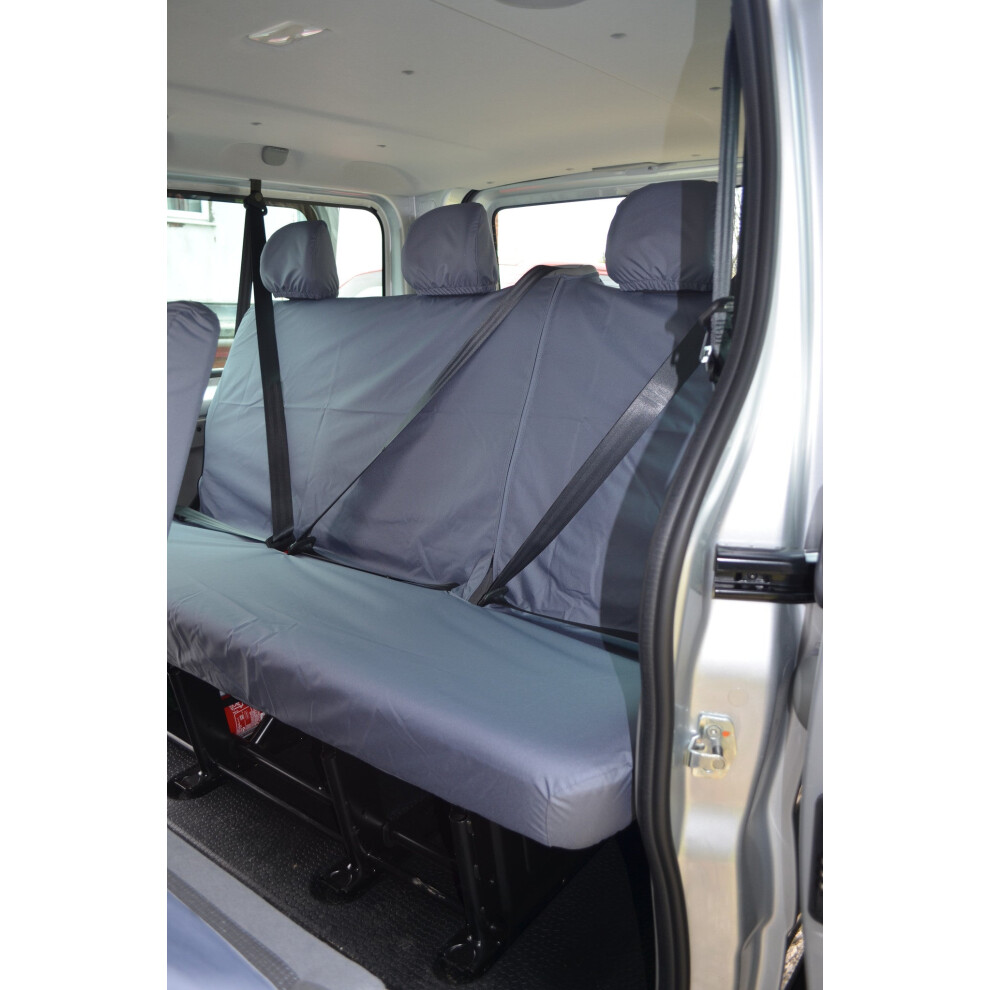 (, 2Nd Row Rear) Fits Vauxhall Vivaro Combi 2006-2014 Seat Covers Grey 5057605010496