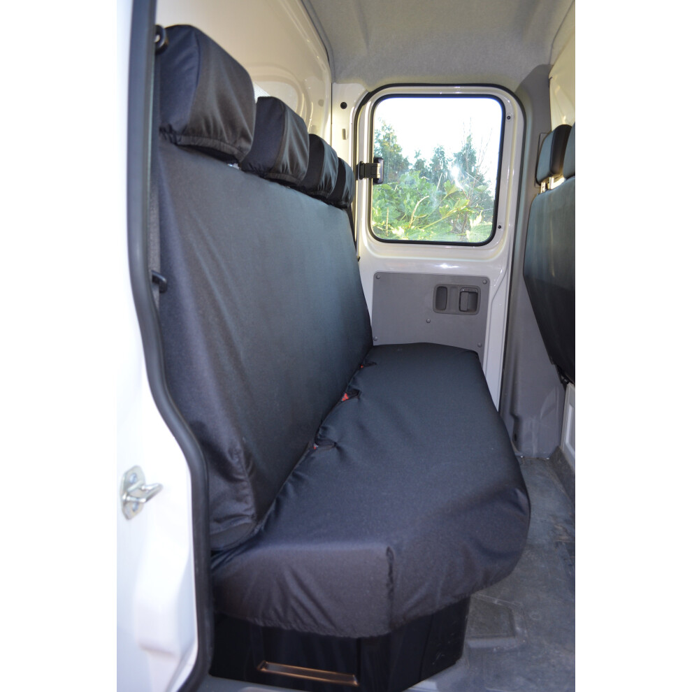 (, Separate Headrests) Fits Renault Master Ze 2018-2024 Rear Seat Covers Black 5057605007564