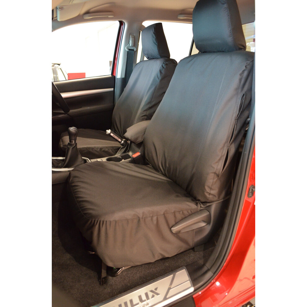 (, Rear Seat Covers) Fits Toyota Hilux Invincible 2016+ Seat Covers Grey 5057605009728