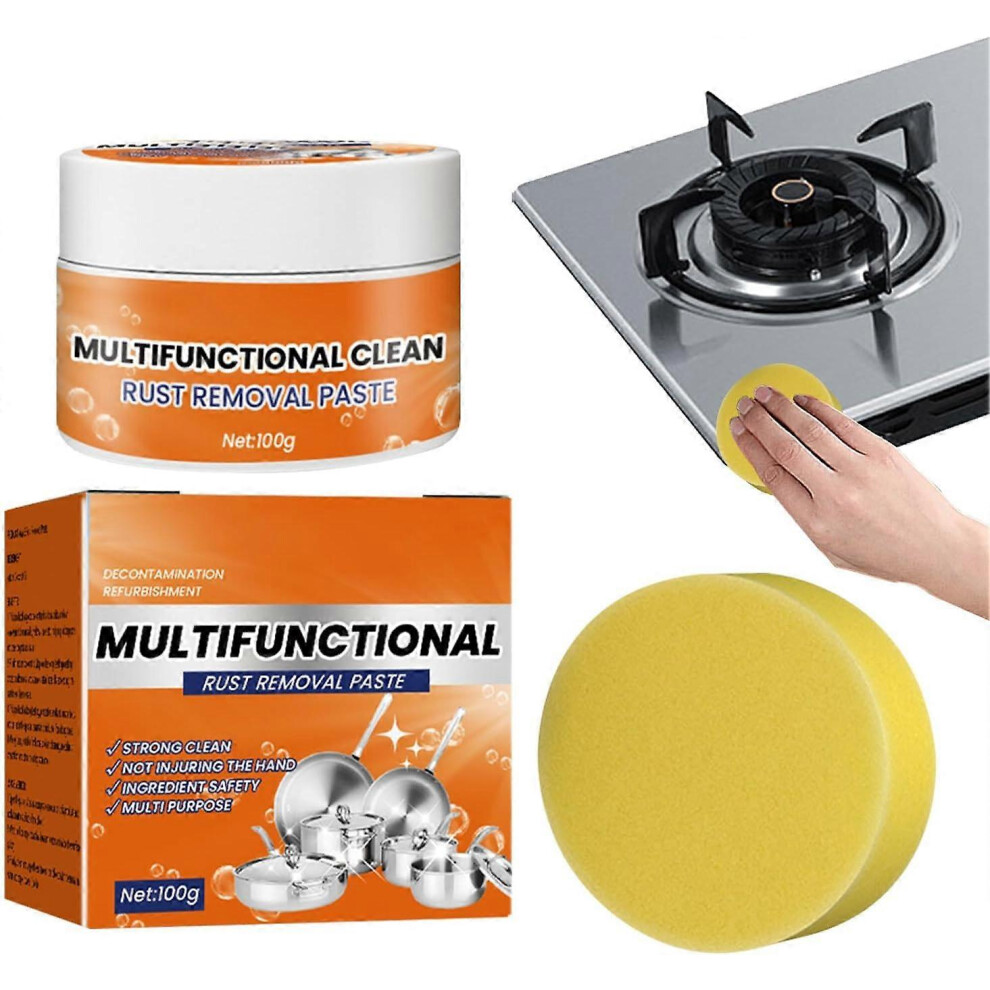 (2 Pcs) Rust Removal Paste - Multipurpose Metal Cleaner Rust Remover - Household Kitchen Simple Safe And Effective Cookware Rust Removal Cleaner For Sinks Pot