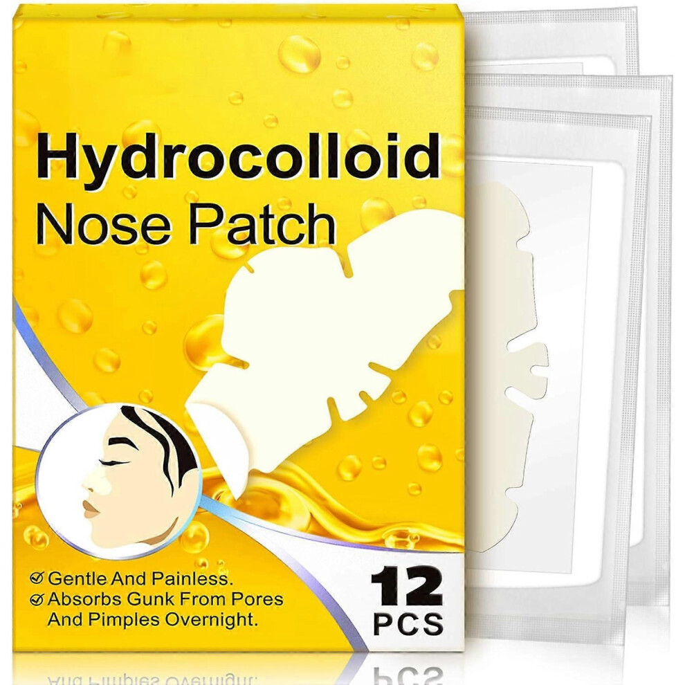 (2 box 24 pcs) 12PCS Hydrocolloid Nose Patch for Nose Pores Pimples Zits Oil Blackhead Removal Strips Pore Cleansing Nose Stickers Pore Strips