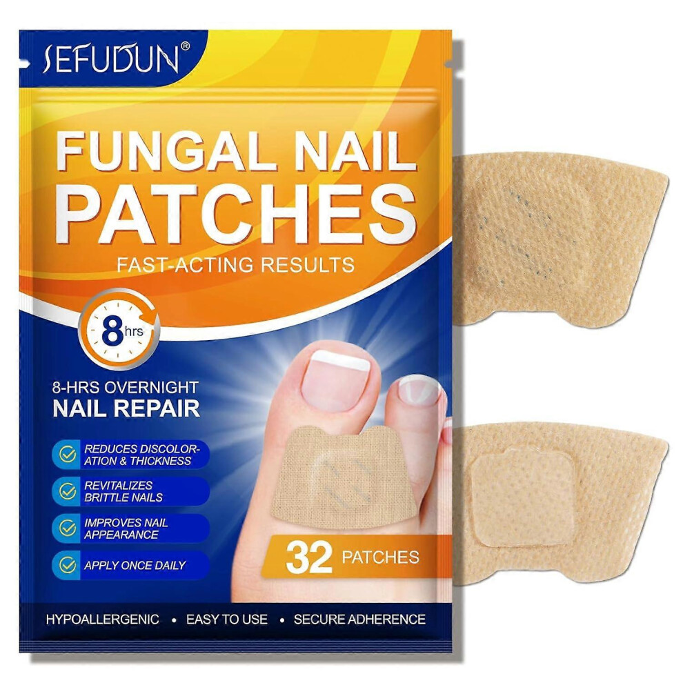 (32Pcs) Fungal Nail Patches,Multi-Purpose Toenail Repair Treatment Pads for Restores Damaged Nails and Appearance of Discolored