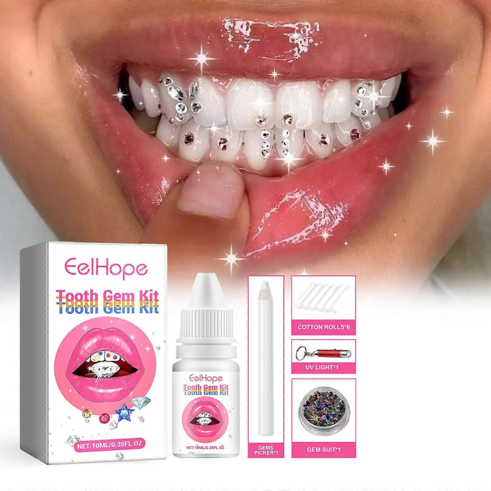 (3pcs) Tooth Gem Kit, DIY Crystals Jewelry Kit Teeth Gems Kit, Fashionable Tooth Gems Kit for Teeth, Teeth Jewelry Starter kit