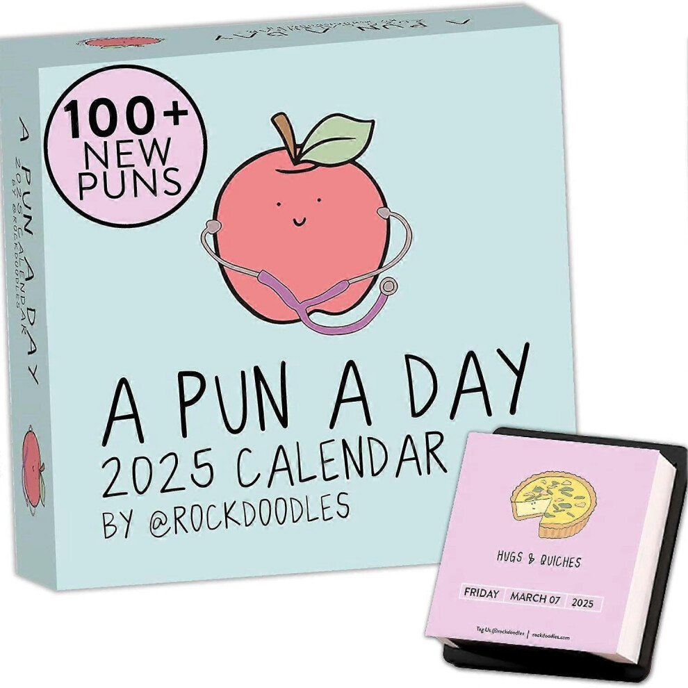 (2PCS) Funny 2025 Calendar, 2025 Punny Daily Desk Calendar| Day to Day for Home or Office, Daily Calendar 2025 Page a Day, Dad Joke Calendar with Tear Off Pa