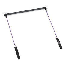 Gaiam Restore Pilates Bar Reformer Kit - Includes Bar Two 30-Inch Resistance Band Cords with Attached Foot Strap Loops | Exercise Guide Included