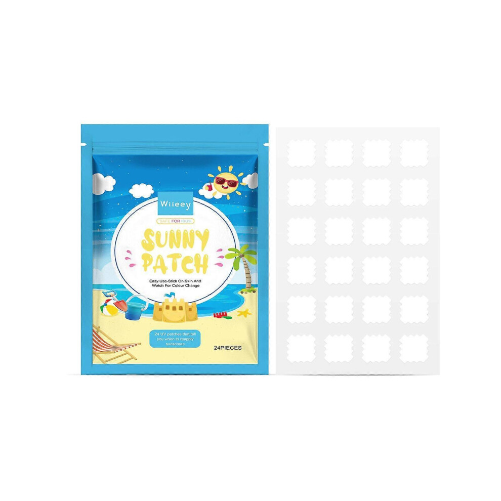 (3 Pack) Sunny Patch UV Detecting Patches for Kids and Adults - Natural Waterproof Patches, Changes Color When Time To Reapply Your SunScreen