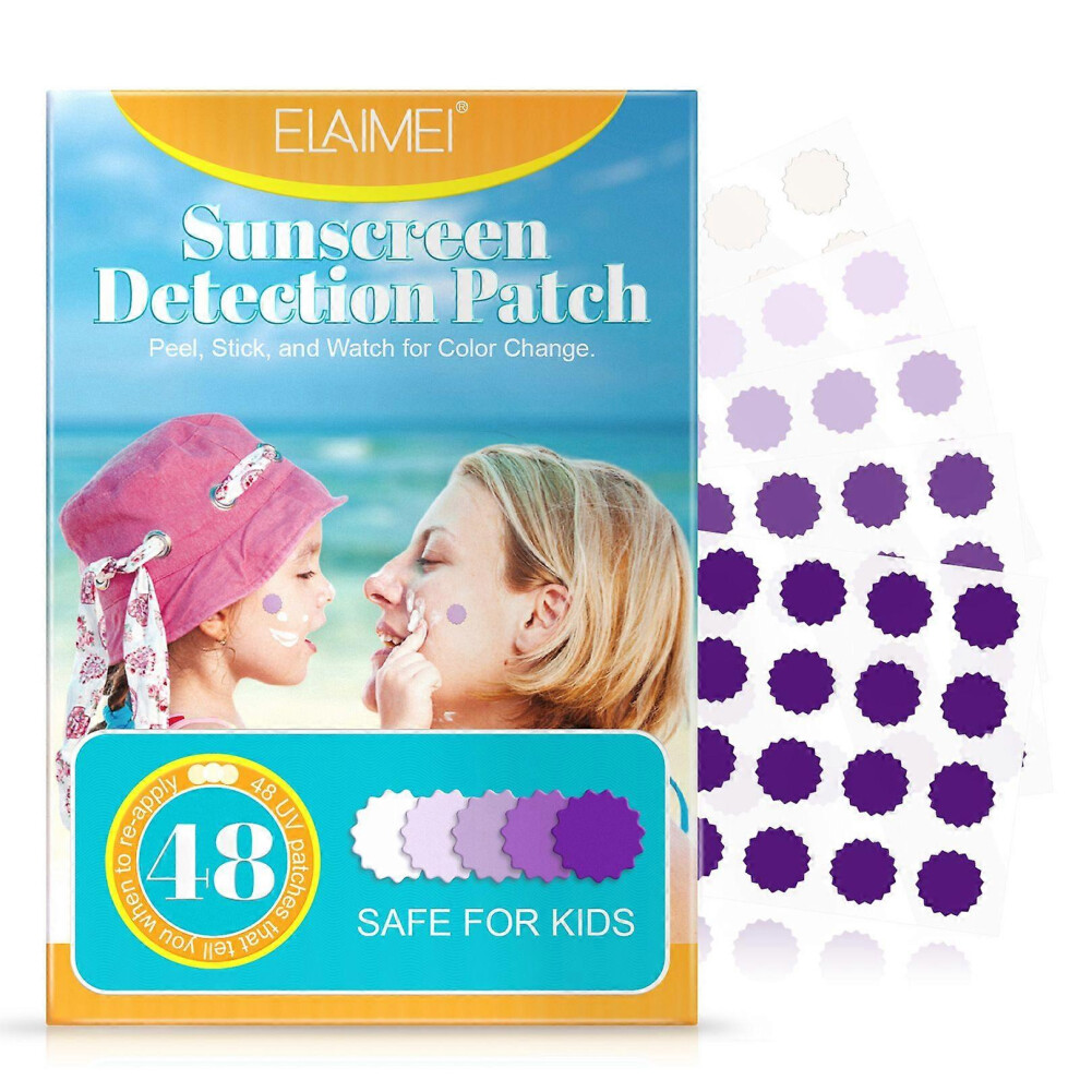 (3 Box) UV Detecting Patches for Kids and Adults, UV Detection Stickers - Natural Waterproof Sweatproof Patches, Know When to Reapply Your SunScreen