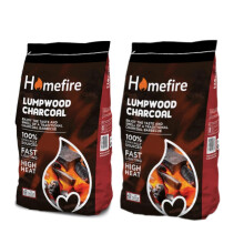 Homefire Lumpwood Charcoal 4kg (Pack of 2) | 100% Natural Hardwood | Quick-Light, High-Heat BBQ Fuel | Ideal for Grills, Smokers & Fire Pits