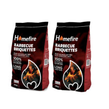 Homefire BBQ Briquette 4kg (Pack of 2) | Long-Burning BBQ Fuel | Consistent Heat for Grilling & Roasting | Easy to Light, Low Ash