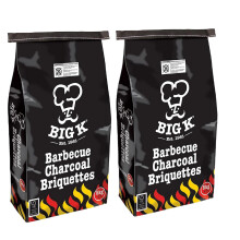 Big K Charcoal Briquettes 5kg (Pack of 2) | 100% Natural Hardwood Charcoal | Fast Ignition, Long Burn | Ideal for Grilling, Smoking & Outdoor BBQs