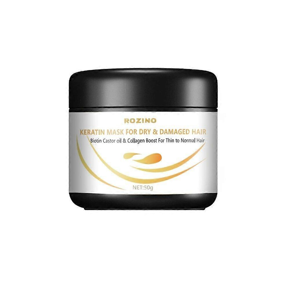 (3PCS) Keratin Hair Mask Deep Conditioner - Biotin Castor Oil and Collagen Repair Treatment for Coloured Dry Damaged Hair Curly or Straight Thin Fine Locks
