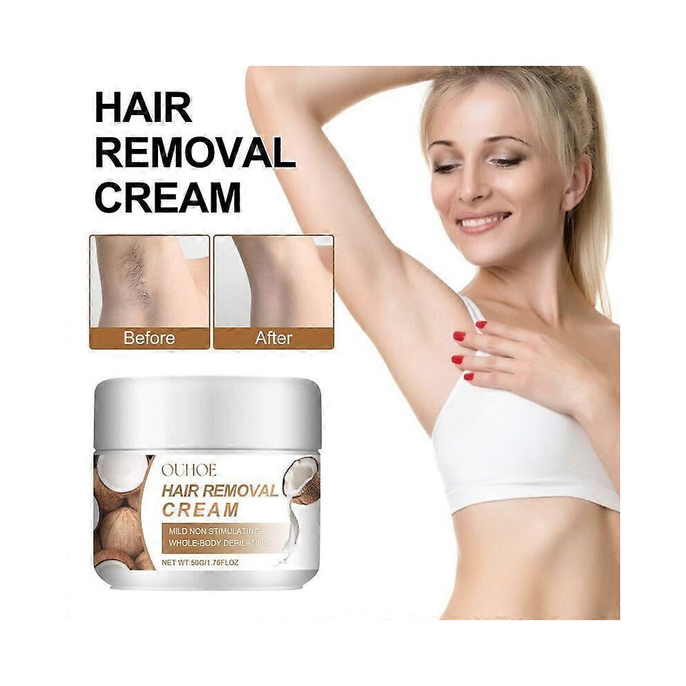 (3PCS) Facial Depilatory Cream, Coconut Facial Hair Removal Cream for Upper Lip and Chin for Women, Painless Lip Hair Remover Cream, Gentle Depilatory Cream