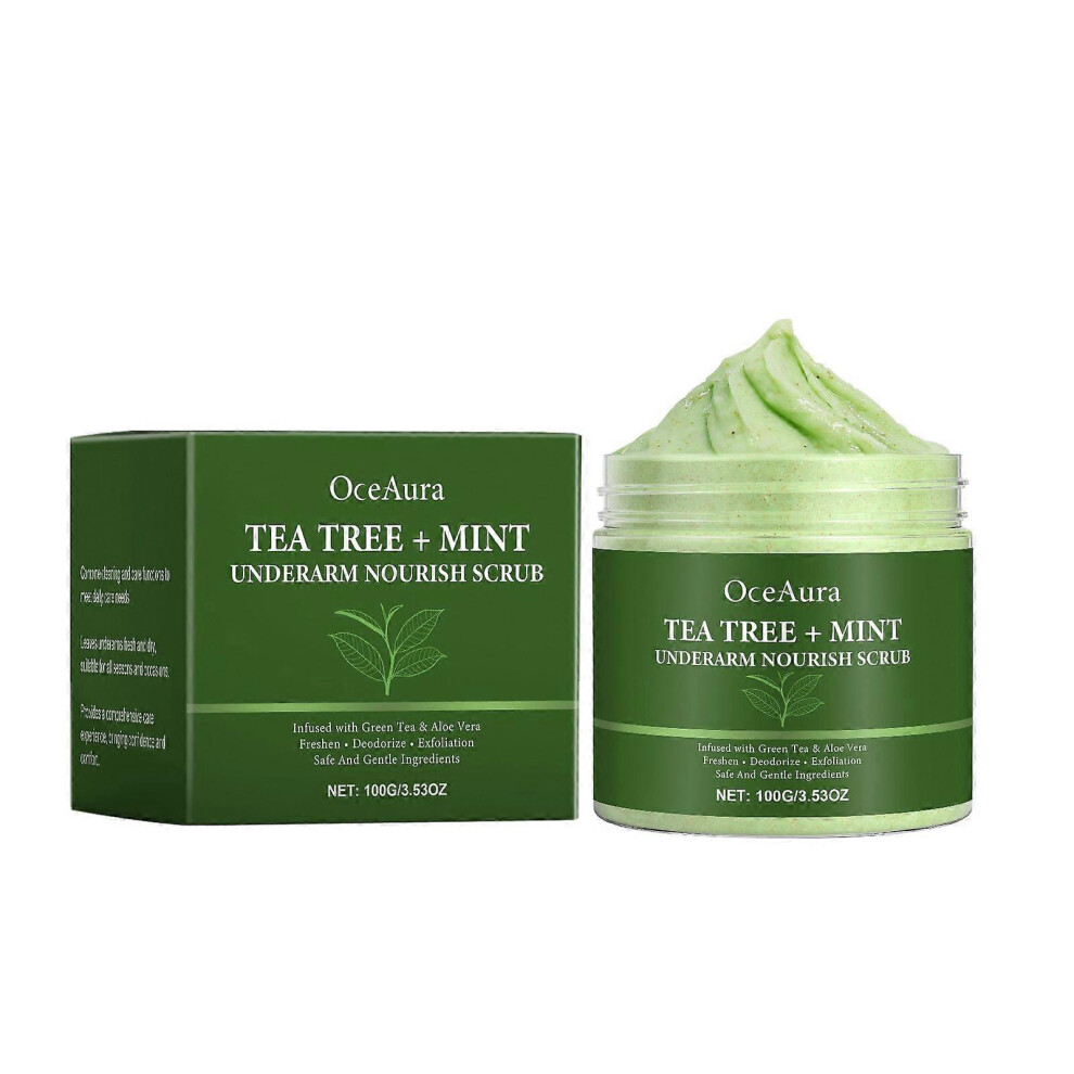 (1Pcs) Underarm Nourish Scrub with Tea Tree, Mint, and Aloe Vera for Odors Eliminating and Exfoliating, Clean and Nourish Underarm Skin