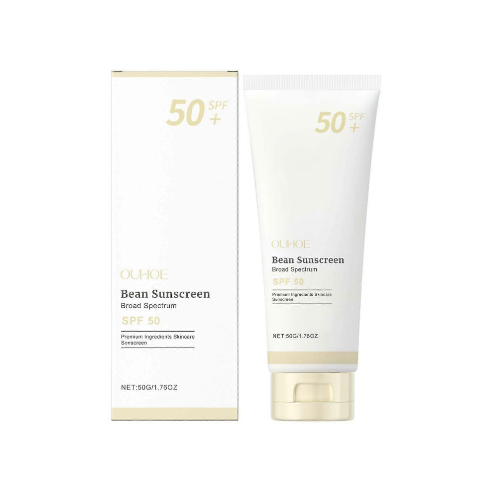 (1PCS) Bean Sunscreen SPF 50 Airy Texture Type For Face Korean Skin Care Gentle Moisturizing Protective Cream Outdoor Protection Moisturizing Refreshing Text