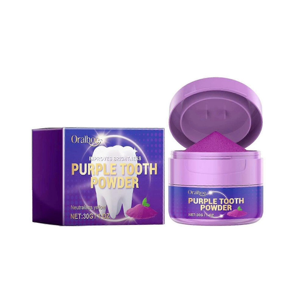 (2PCS) Purple Teeth Whitening, Teeth Whitening Powder Grape & Mint Flavor Tooth Powder Natural Teeth Whitener Color Corrector Toothpaste Powder for Tooth Sta
