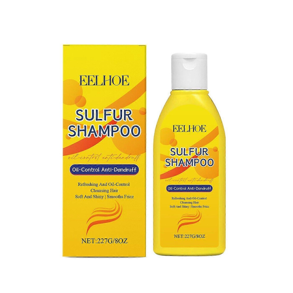 (1PCS) Sulfur Anti-Dandruff Hair & Scalp Care Shampoo Deep Cleansing Shampoo Oil Control Shampoo for Women Men Refreshing & Hydrating 227g