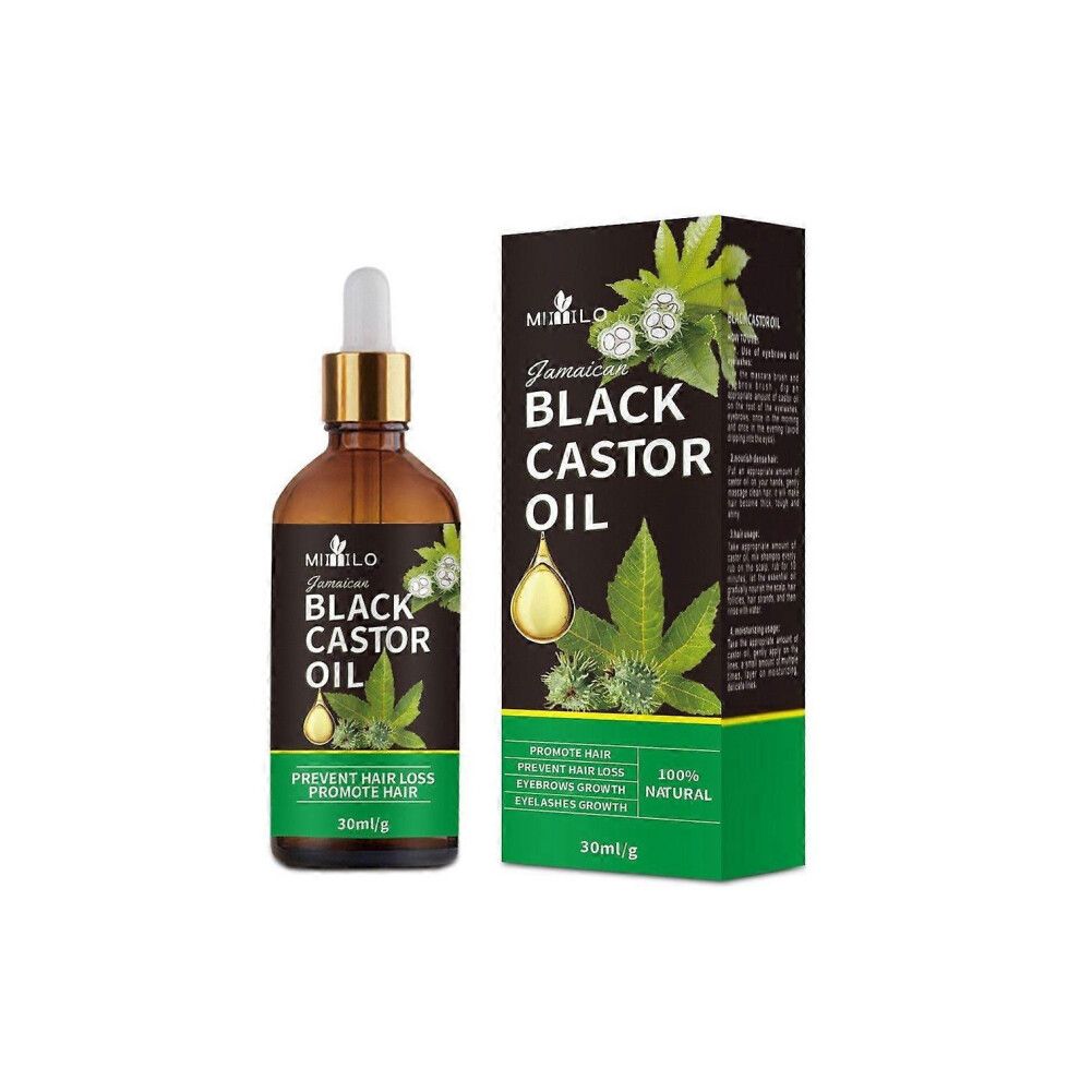 (3PCS) Jamaican Black Castor Oil, Organic Cold Pressed Unrefined Castor Oil for Hair Growth, Eyelashes & Eyebrows, Skin & Scalp Moisturizer, Nail Care Grow