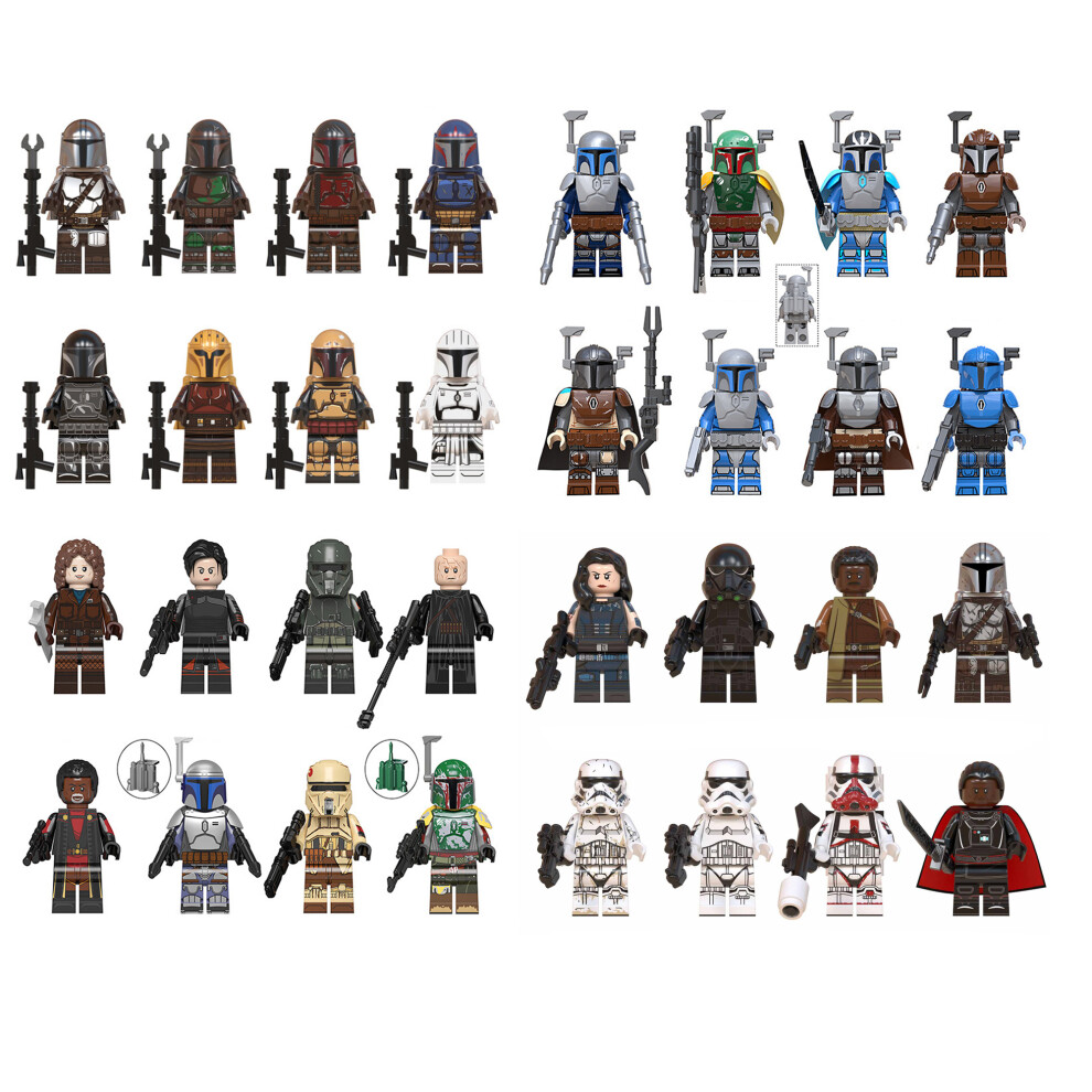 Bonxaif 32Pcs Star Wars The Mandalorian Assembled Minifigures Coastal Commando Transport Stormtrooper Children's Toys Fit Lego