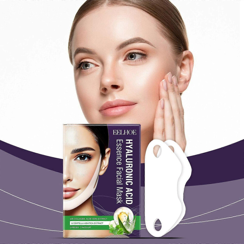(1 Box) V-Line Shaping Contouring Face Masks, Double Chin Mask with Collagen, Aloe Vera and Hyaluronic Acid, Anti-Wrinkle Skin Firming Tightening & Contouring