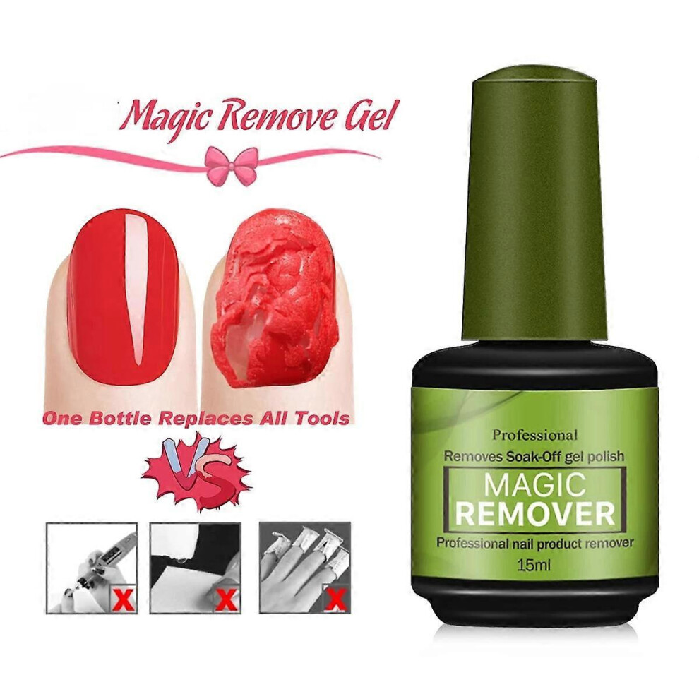 (2 Pcs) Gel Nail Polish Remover,Professional Gel Polish Remover for Nails, Safe and Gentle Removal without Harm Semipermanent Nail Polish Remover