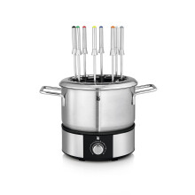 WMF 415130011 - LONO - Fondue-apparaat voor 8 personen, met caquelon en 8 vorken van RVS