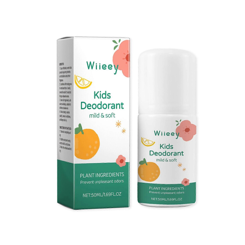 (2pcs) Fresh Natural Deodorant For Kids Teens Aluminum Free, Hypoallergenic Deodorant, Vanilla Citrus Roller Fragrance, Children's Sweat Roller Armpit Sweat