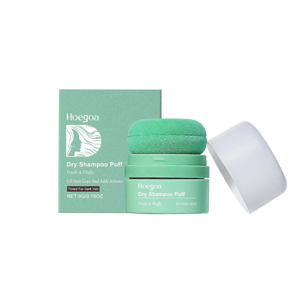 (1PCS) 5g Dry Shampoo Puff, Mattifying Dry Shampoo Powder, Fresh & Fluffy, Fill Hair Gaps and Adds Volume - Benzene Free, Non Aerosol for Oily & Dark Hair