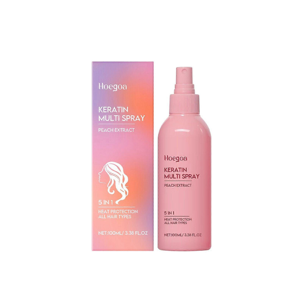 (2pcs) 100ml Keratin Multi Spray, 5 in 1 Heat Protection Hair Care Spray for All Hair Types, Hydrating and moisturizing Spray for Dry and Frizz Hair