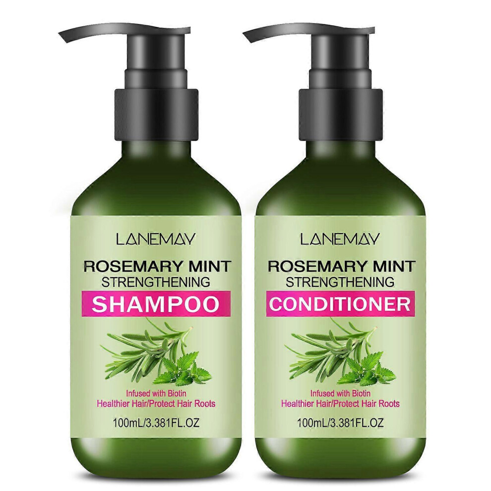 (3PCS) Rosemary Hair Growth Shampoo and Conditioner for Hair Thickening & Regrowth,Rosemary Mint Strengthening Shampoo Scalp Cleanse & Sooth Itchy, Anti Hair