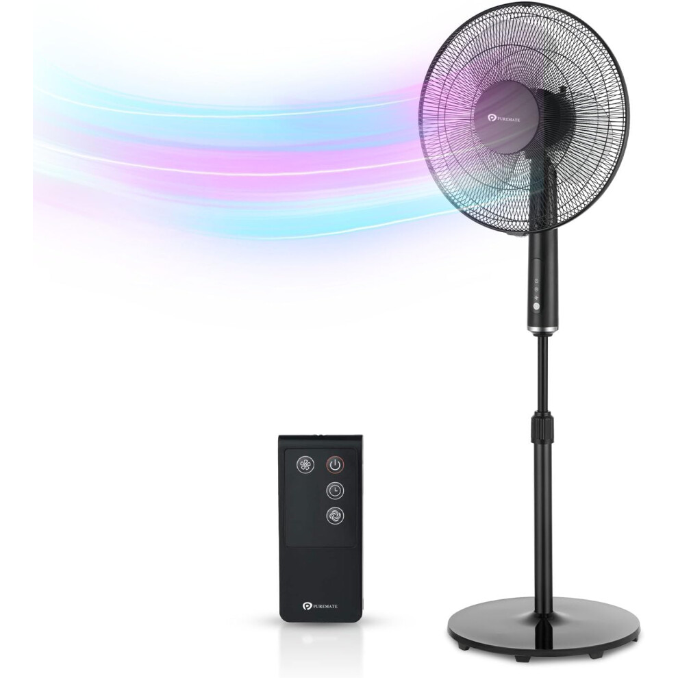 PureMate 16-Inch Pedestal Fan with Remote Control and LED Display