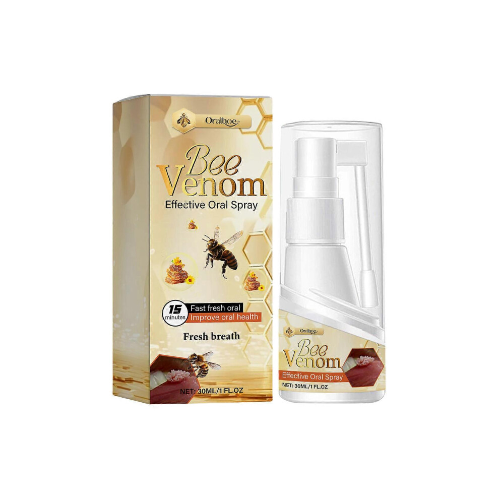 (3PCS) Bee Venom Spray, Bee Venom Oral Spray, Gentle Cleansing Oral Care Spray with Peppermint Extract, Fresh Breath, Mouth Spray for Bad Breath
