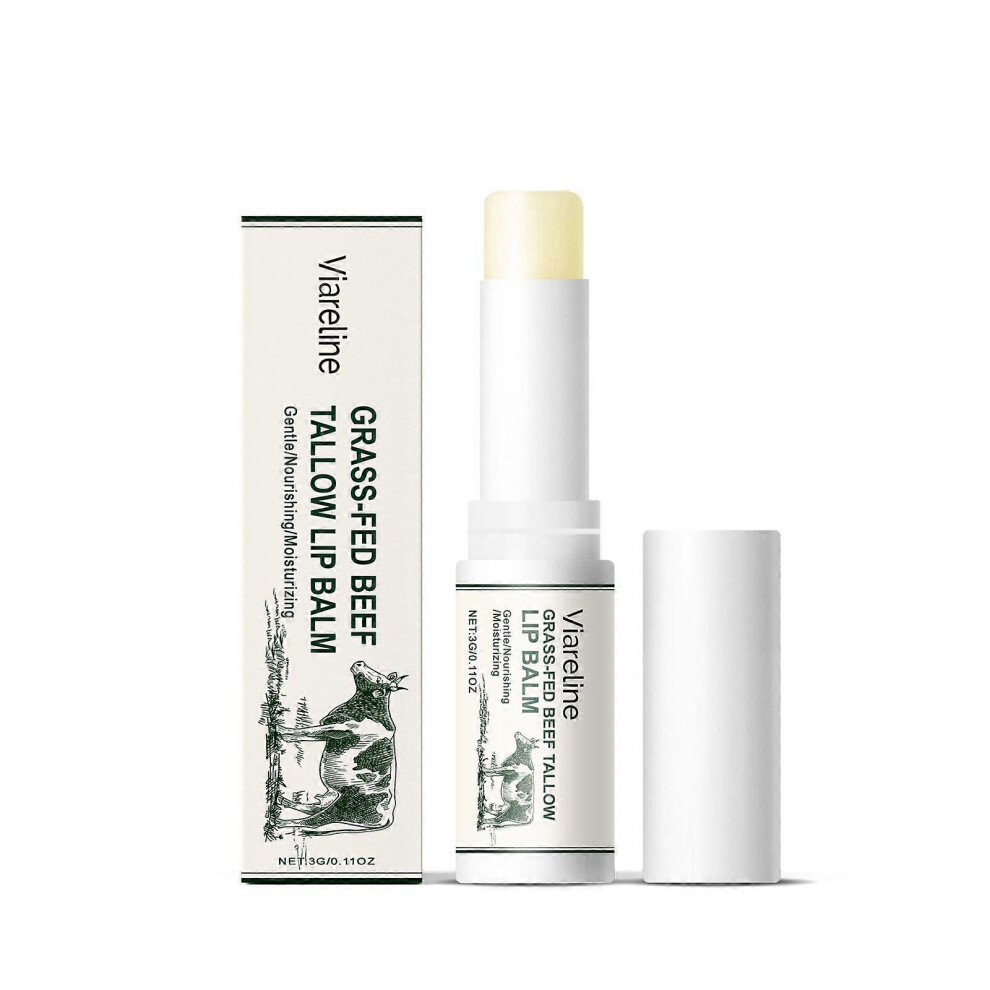 (3PCS) Natural Tallow Lip Balm, Tallow Balm, All Natural Unscented 100% Grass Finished Beef Tallow Chapstick Organic Moisturizing Hydrates Dry Lips Moisturiz