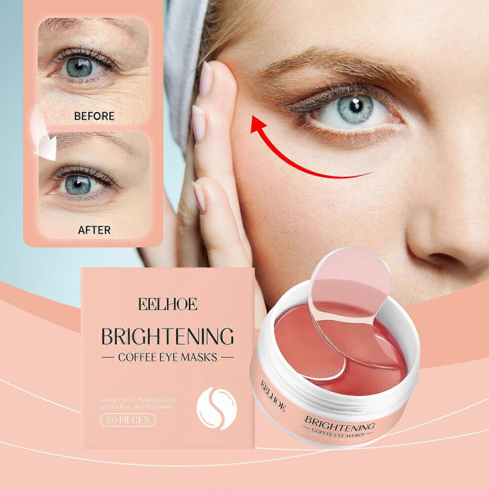 (3PCS) Brightening Eye Masks, Caffeine Eye Masks for Dark Circles and Puffiness, Under Eye Patch Anti-Wrinkle Fine Line Nourish Eye Treatment Mask