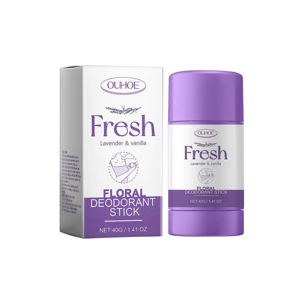 (3pcs) Lavender & Vanilla Floral Deodorant Stick - Soft Freshness - Gentle Natural Deodorant Underarm Long-lasting Removes Body Odor for Men & Women