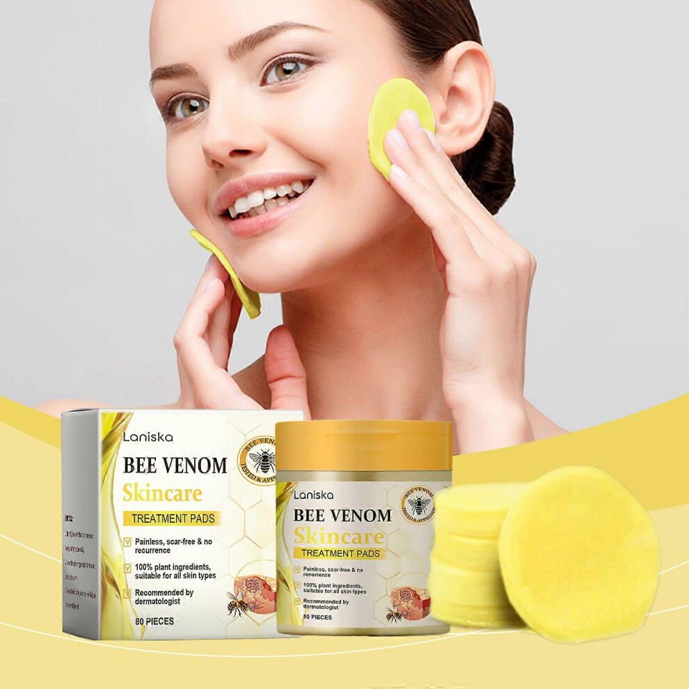 (160pcs) Bee Venom Cleansing Pads for Face, Bee Venom Skincare Treatment Pads, Anti-wart Skin Care Pads, 80pcs