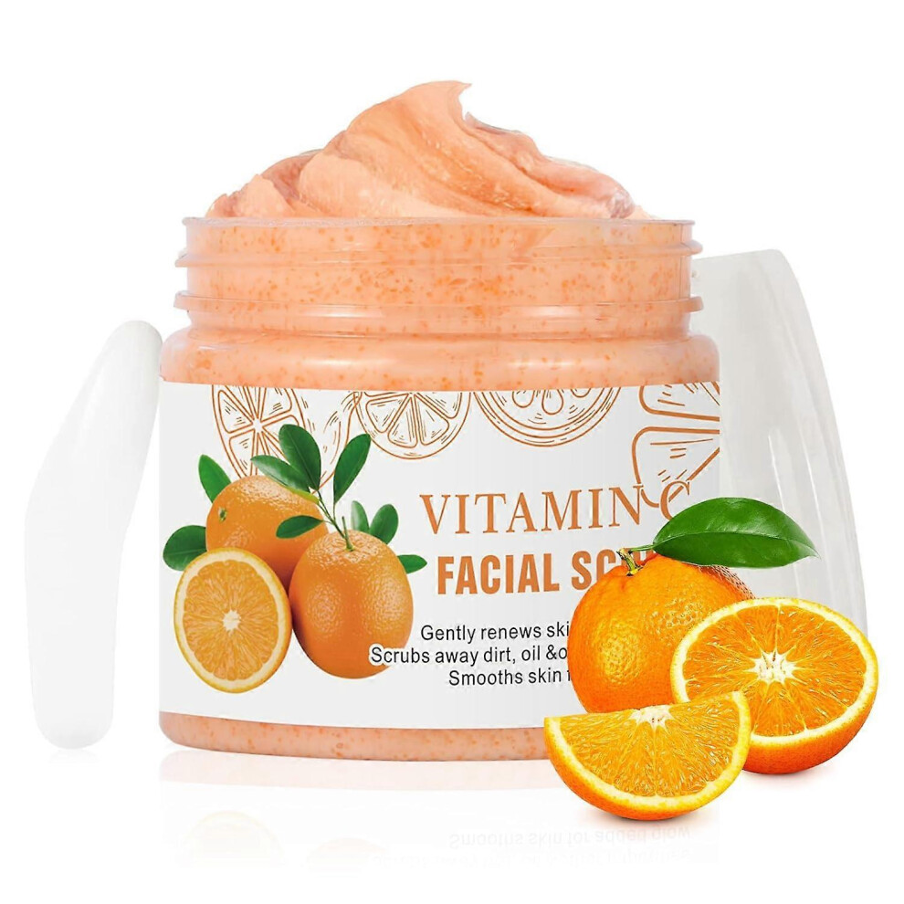(3pcs) Face Scrub with Vitamin C, Gentle Facial Exfoliating Scrub for Pore Dirt, Exfoliator Facial Wash for Oily Skin, Deep Cleansing Face Wash Cleanser for