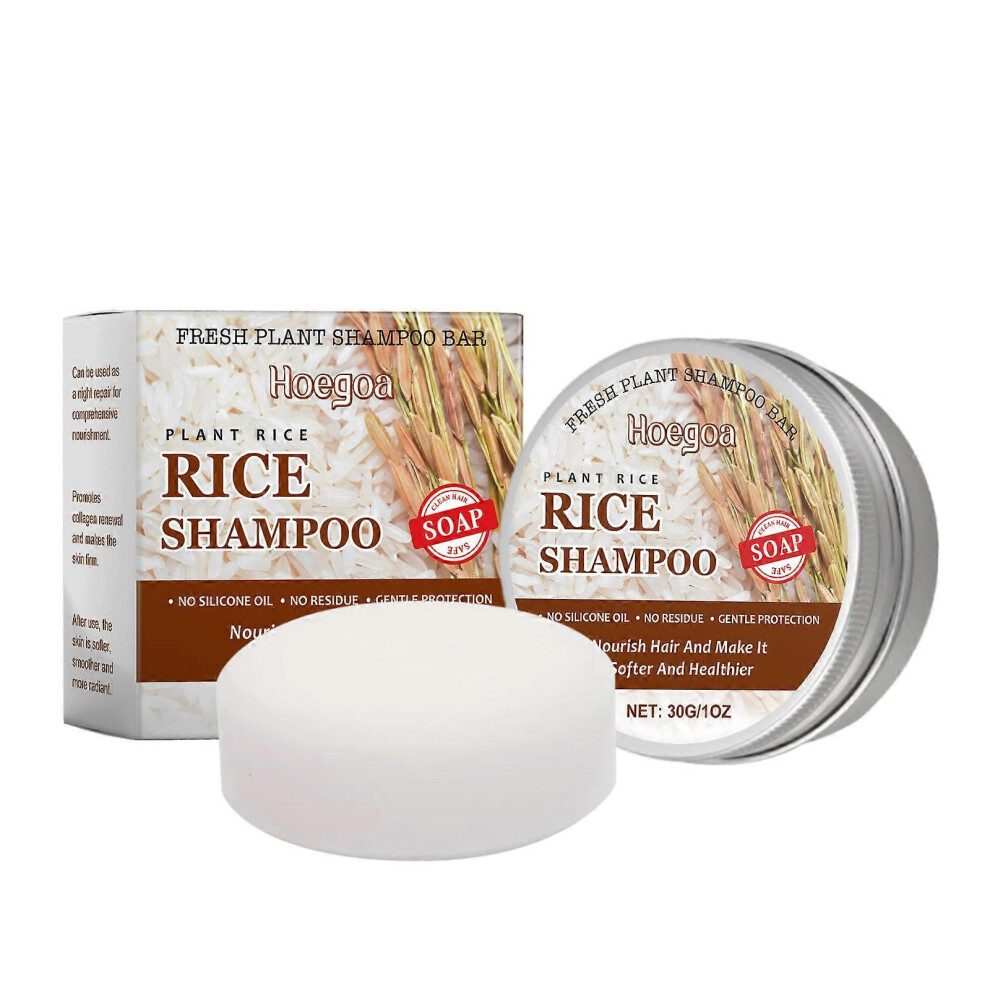 (2PCS) Organic Rice Shampoo Bar for Hair Growth, Anti-Hair Loss, Rice Water Solid Shampoo Soap Volumizing & Strengthening, Nourishing Damaged Hair & Scalp