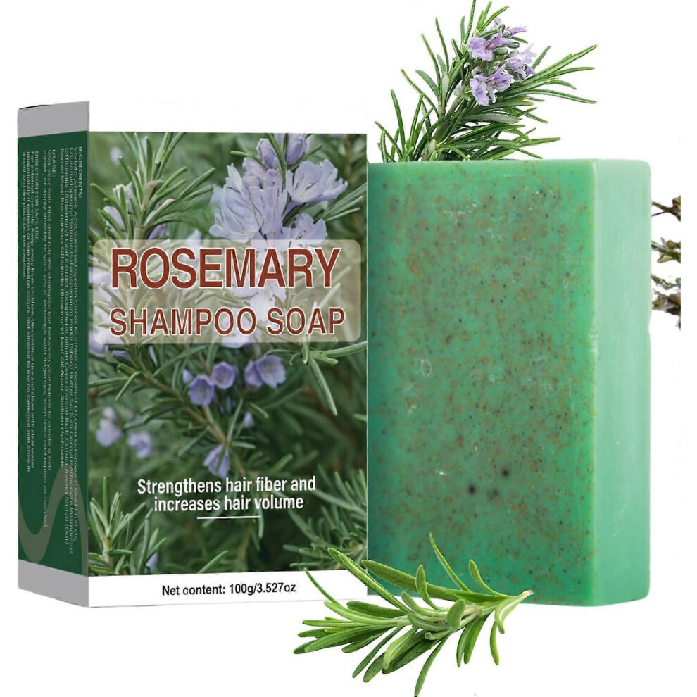 (2PCS) Rosemary Shampoo Bar, Solid Rosemary Shampoo for Hair Growth, Natural Shampoo Bar Cleanse Nourish Scalp, Hair Growth Shampoo, Anti Hair Loss Shampoo B