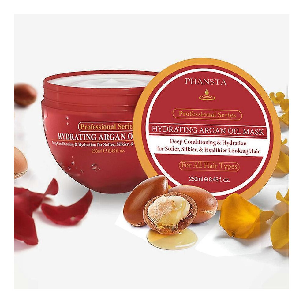(3PCS) Hydrating Argan Oil Hair Mask and Deep Conditioner for Dry, Damaged, Frizzy Hair & Split Ends, Hair Treatment Mask for Repair & Moisturizing for All H