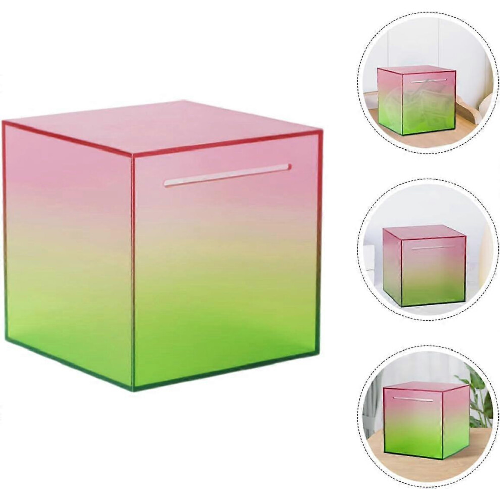 (15cm, Rainbow) Acrylic Piggy Bank for Adults Kids Must Break to Open,Translucent Money Saving Box Only in and Out Child