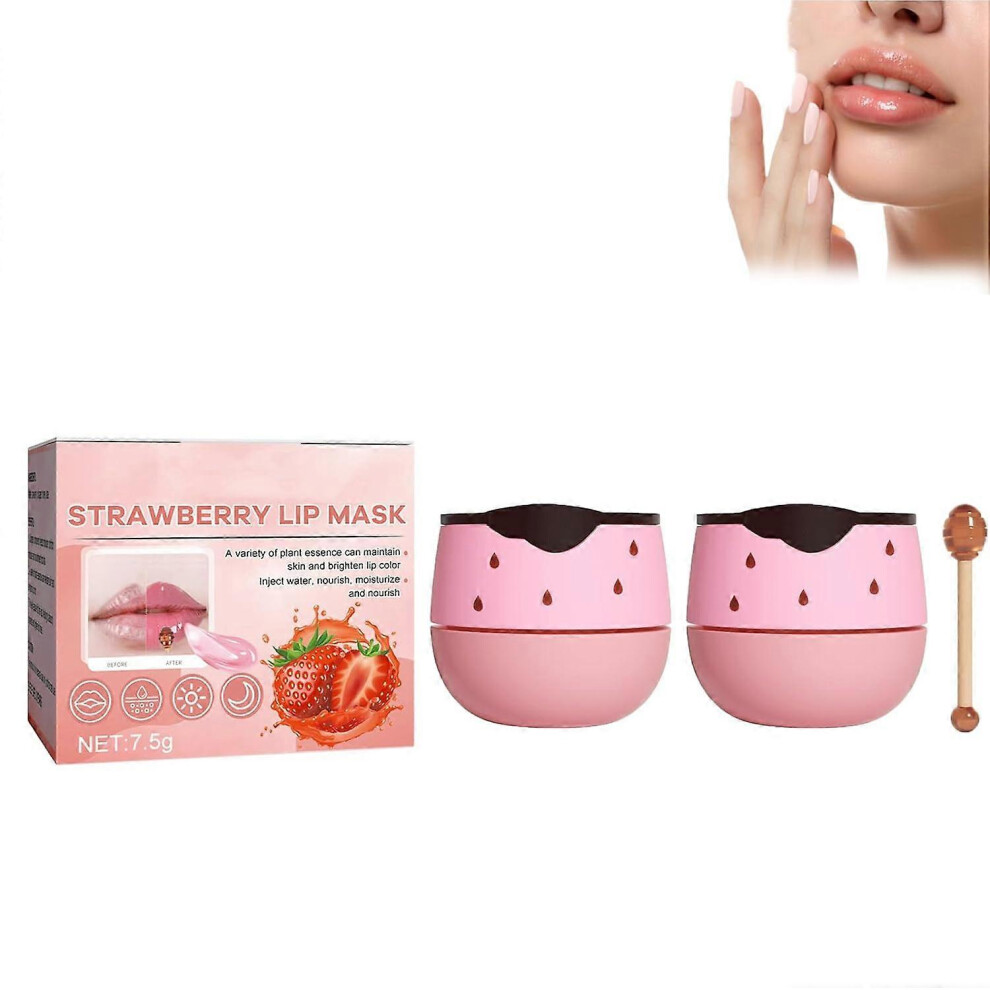 (2 Pcs) Bee Balm Lip Balm Honey Pot, Bee Balm Lip Balm Honey Pot,Bee Balm Propolis Lip Balm, Honey Pot Lip Balm with Wand,Fade Lip Lines Soothing Lip Balm